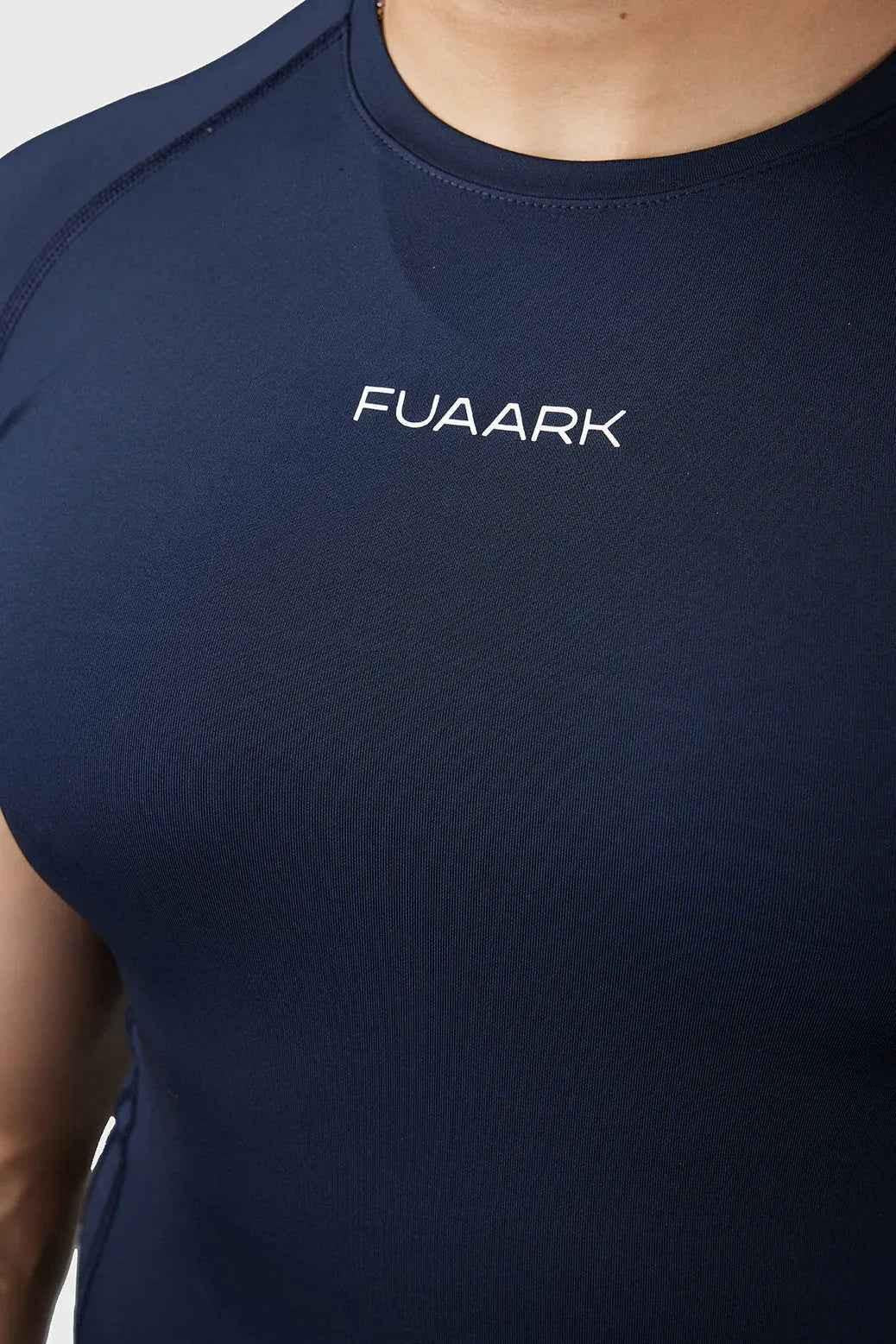 Fuaark Nz Compression 2.0 Navy T-shirt, men's athletic shirt with fitted design and breathable fabric, front view.