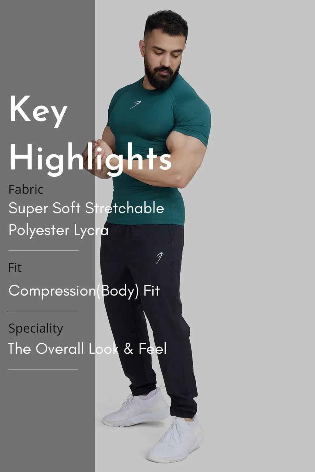 Emerald green compression T-shirt by Fuaark Nz featuring a snug fit and moisture-wicking fabric for athletic performance.