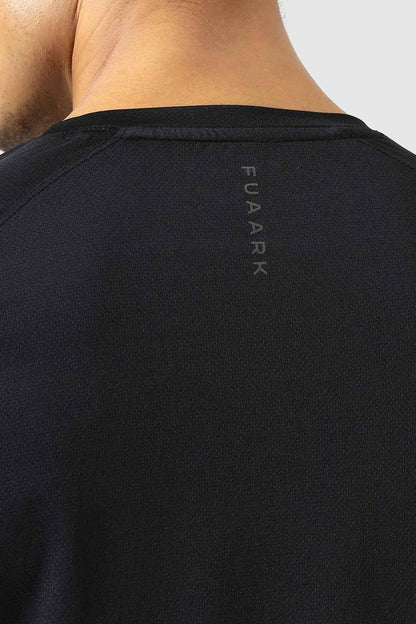 Black Core Fullsleeves T-shirt from Fuaark Nz, featuring a fitted design and long sleeves, displayed on a plain background.