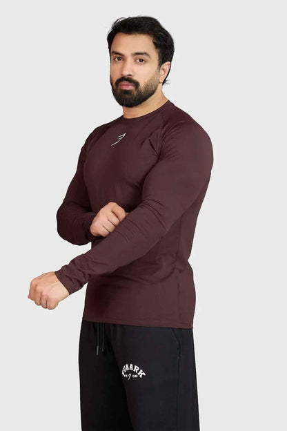 Brown Core Fullsleeves T-shirt by Fuaark Nz, showing the soft fabric and fitted design on a plain background.
