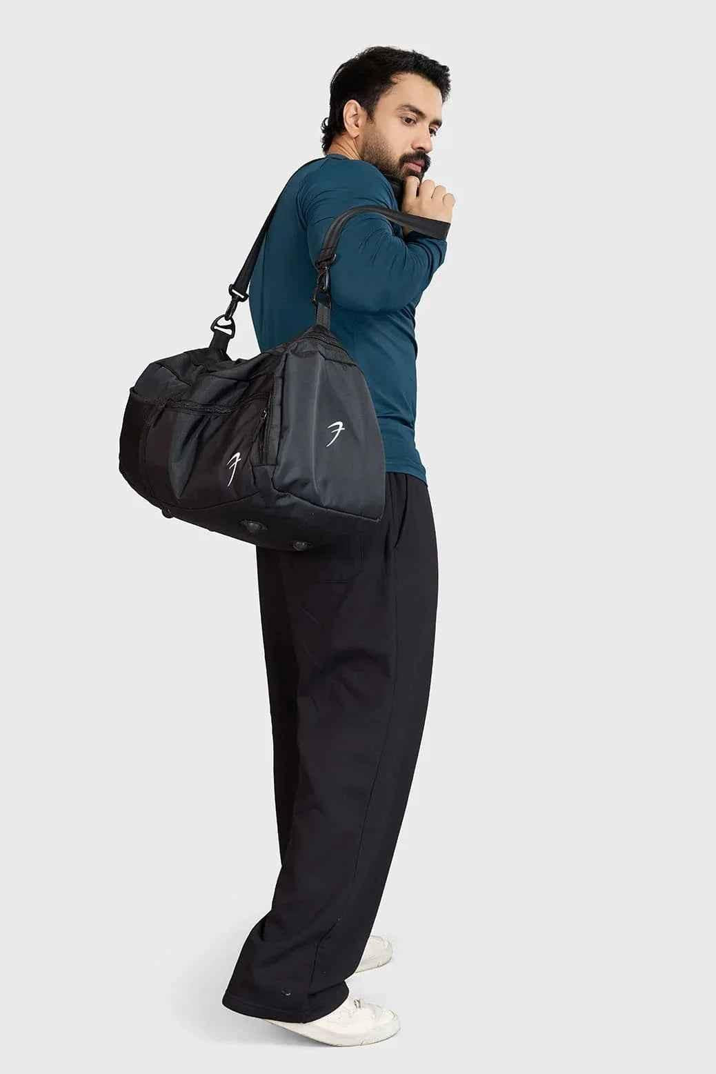 Fuaark Nz Core full-sleeves T-shirt in Orion Blue, showing the soft fabric and casual fit on a model.