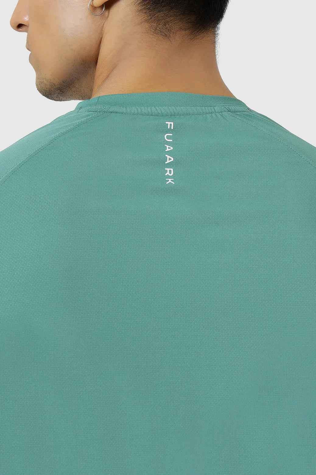 Fuaark Nz Core Fullsleeves T-shirt in pine green, long-sleeve casual tee with a comfortable fit and simple design.