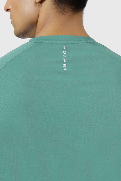 Fuaark Nz Core Fullsleeves T-shirt in pine green, long-sleeve casual tee with a comfortable fit and simple design.