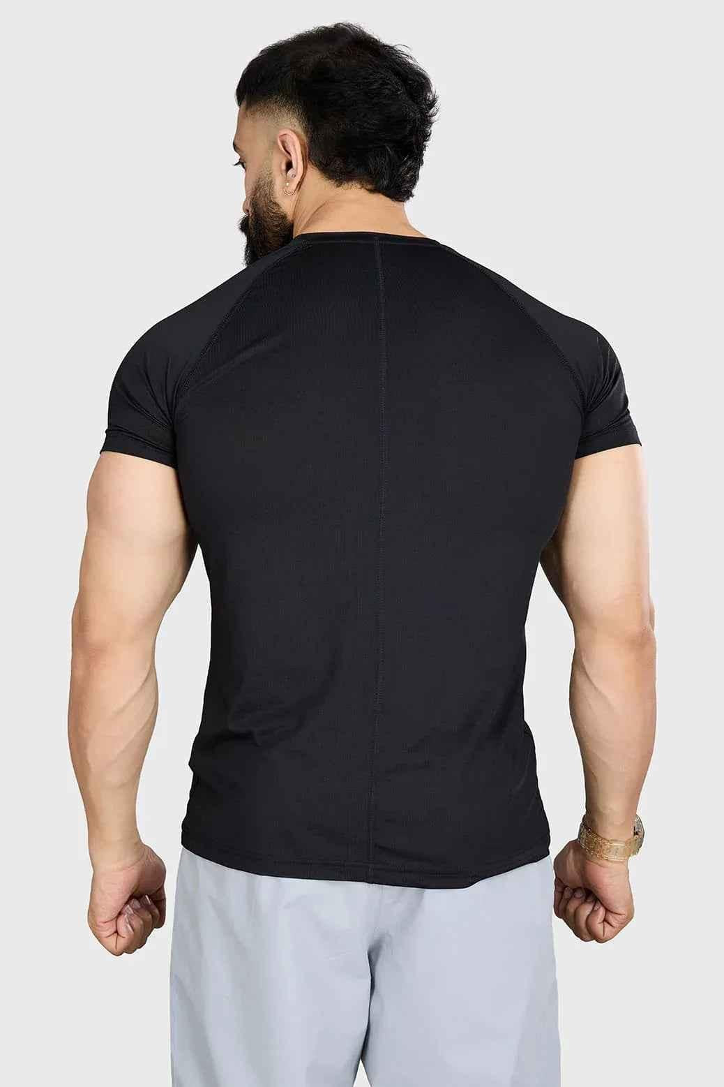 Fuaark Nz Dash black T-shirt for men, stylish and comfortable essential casual wear, made from soft fabric.