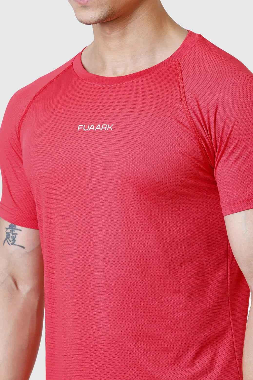 Red Dash T-shirt by Fuaark Nz, casual men's T-shirt featuring a bold graphic design, made from comfortable fabric.