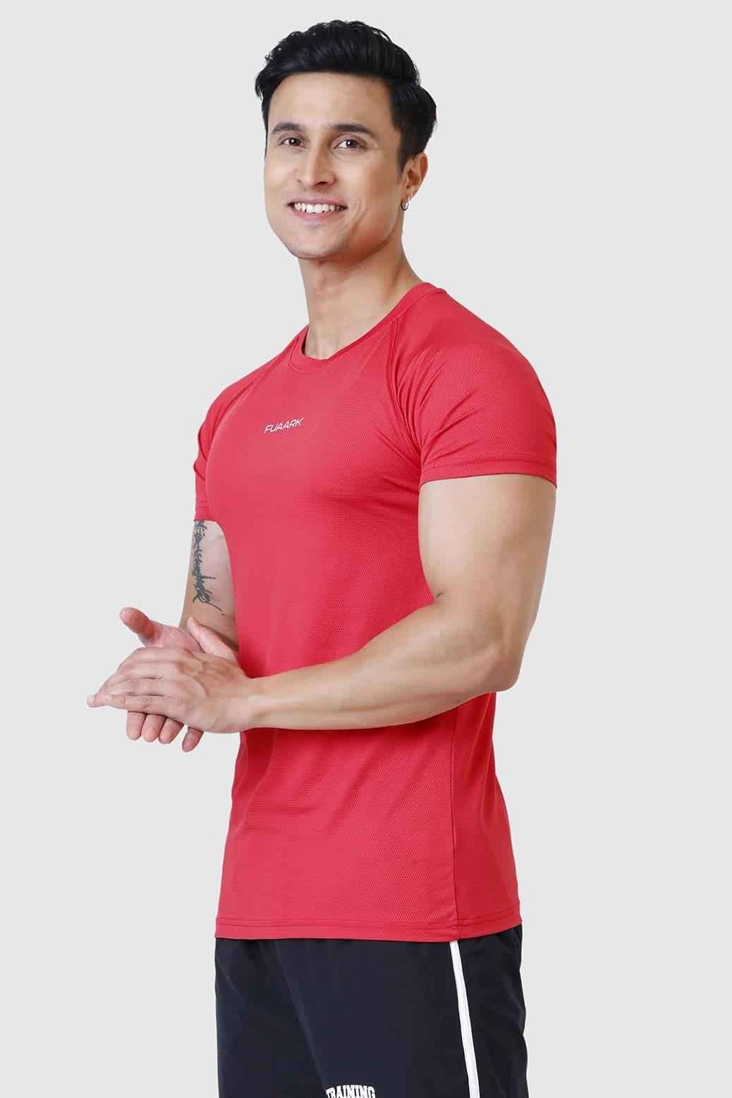 Red Dash T-shirt by Fuaark Nz, casual men's T-shirt with bold graphic design, short sleeves, and comfortable fit.
