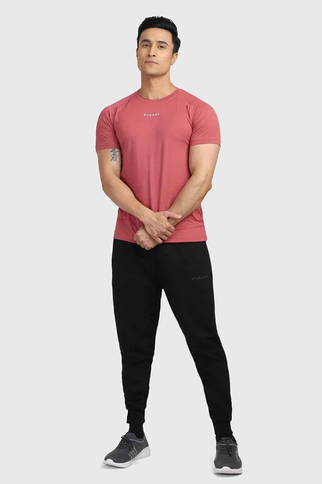 Deep red Fuaark Nz T-shirt with ultra-soft feel and modern fit, perfect for everyday casual wear.