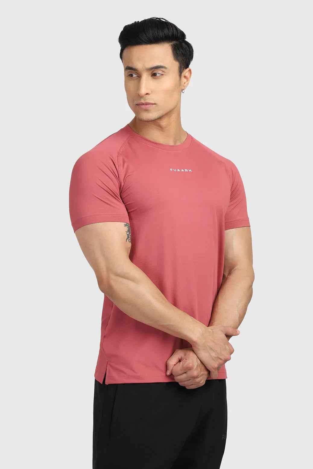 Deep red Fuaark Nz T-shirt with ultra-soft feel and modern fit, perfect for everyday casual wear.