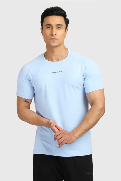 Sky blue Fuaark Nz T-shirt featuring a sleek, modern design, perfect for elevating your style and casual wear.