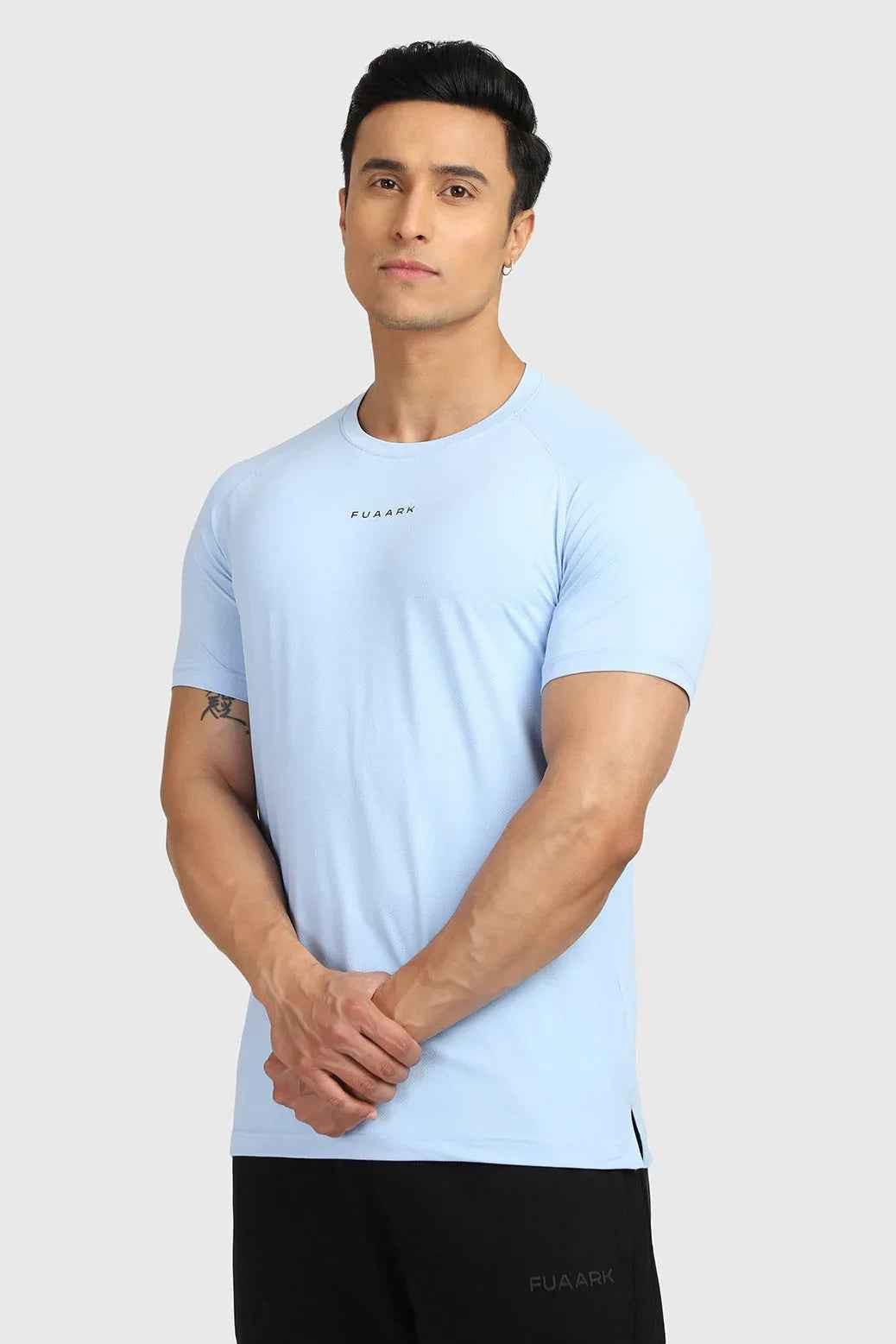 Sky blue Fuaark Nz T-shirt with a sleek fit, casual style, perfect for elevating your everyday look.