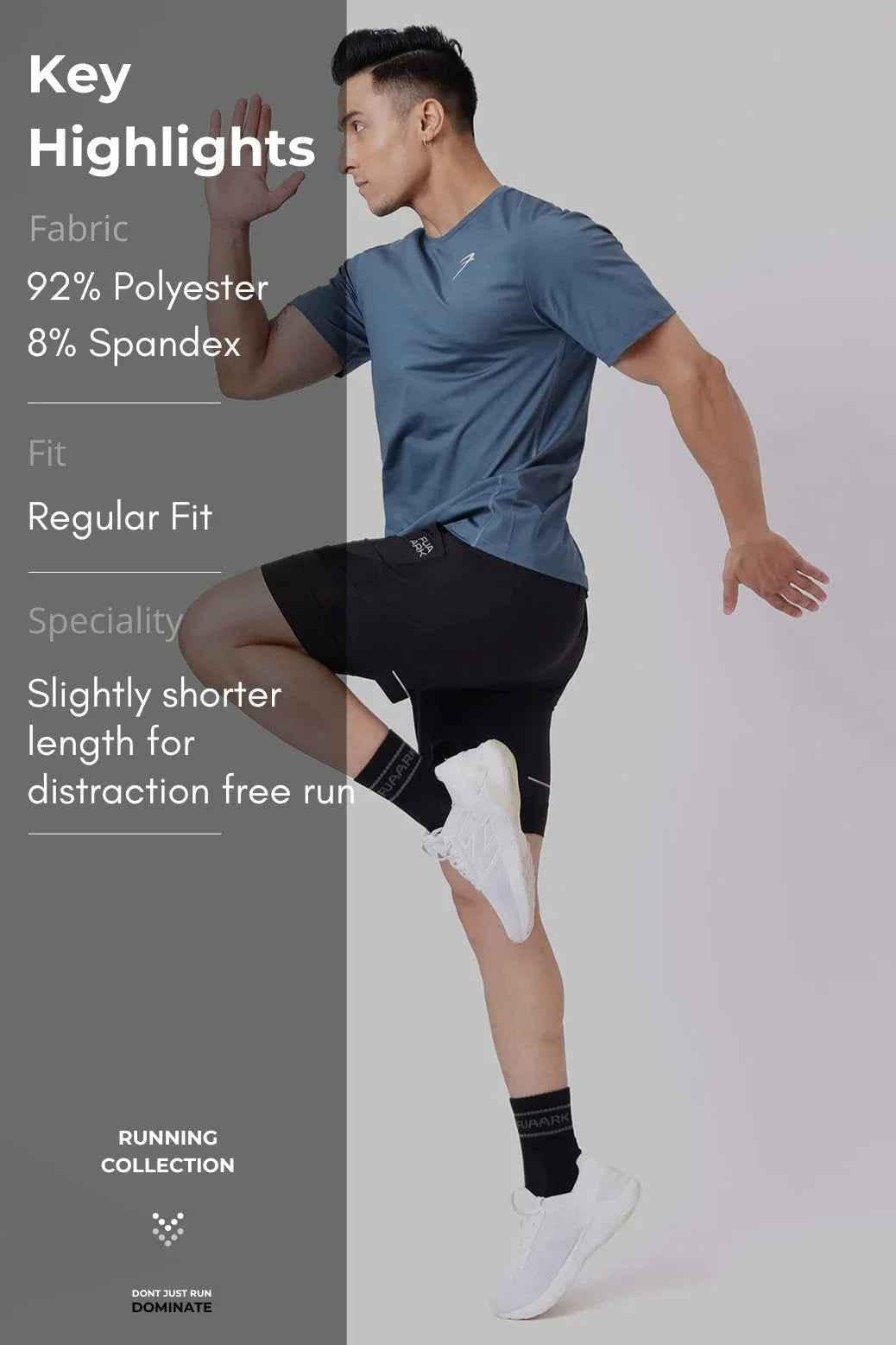 Fuaark Nz Ember Light Blue running T-shirt for ultimate performance, showing the lightweight, breathable fabric and athletic fit.