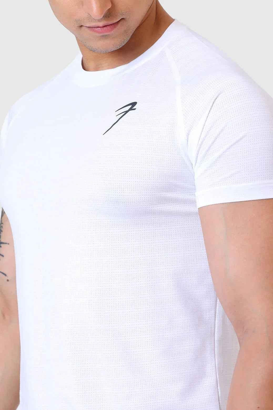 Fuaark Nz white Ember T-shirt, casual unisex cotton tee with round neckline and short sleeves, displayed on a neutral background.