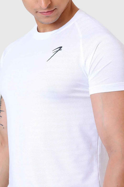 Fuaark Nz white Ember T-shirt, casual unisex cotton tee with round neckline and short sleeves, displayed on a neutral background.