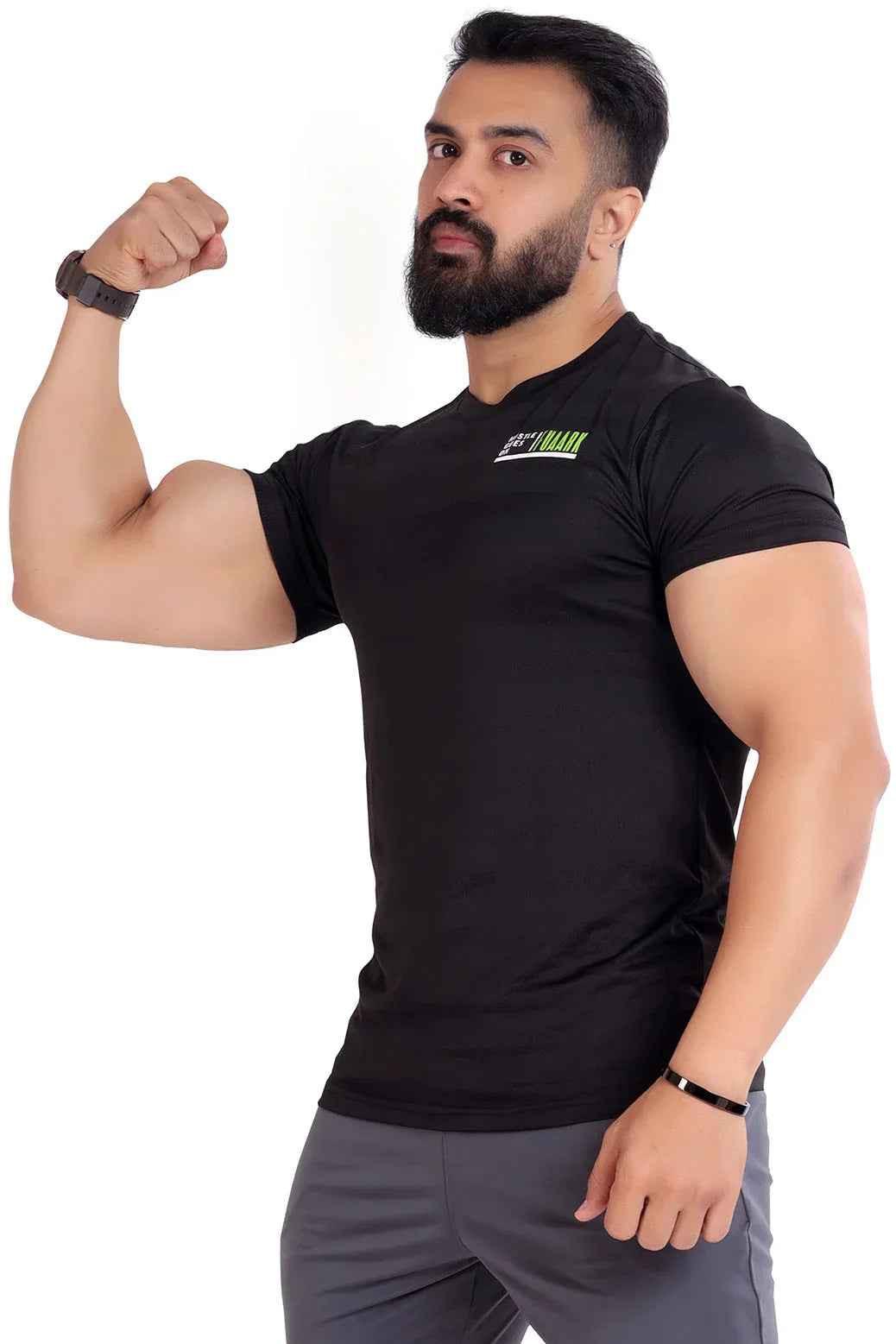 Black Fuaark Nz T-shirt featuring a bold emblem design on the front, casual fit, and comfortable fabric.