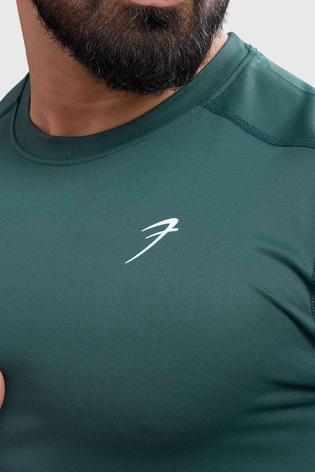 Forest green full sleeve T-shirt by Fuaark Nz, showcasing a relaxed fit and soft fabric for effortless style and comfort.