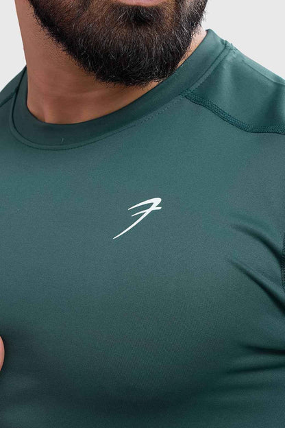 Forest green full sleeve T-shirt by Fuaark Nz, showcasing a relaxed fit and soft fabric for effortless style and comfort.