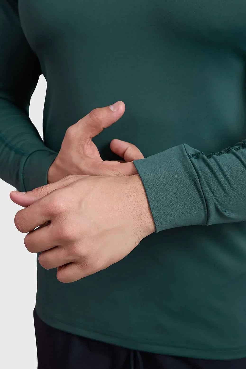 Forest green full sleeve T-shirt by Fuaark Nz, showcasing a casual, comfortable fit with long sleeves and classic style.