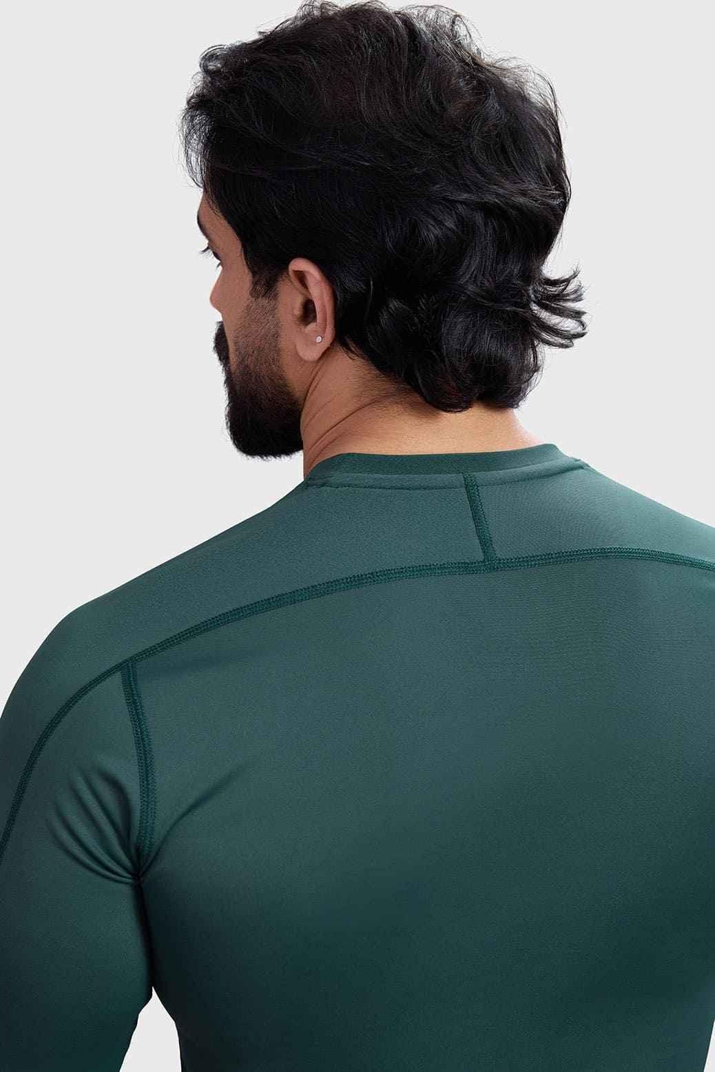 Forest green full sleeve T-shirt from Fuaark NZ, showcasing casual style and comfortable fit.