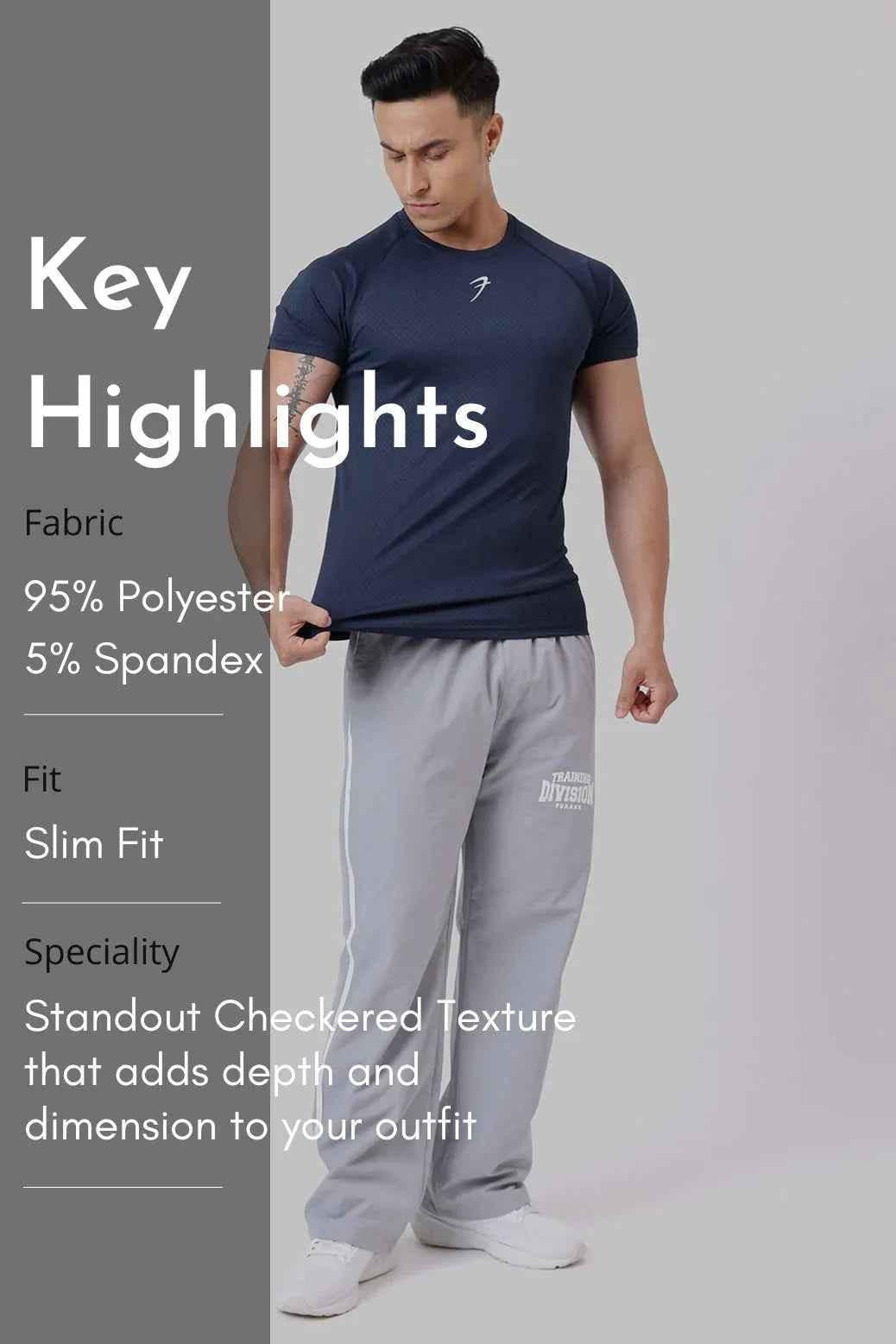 Fuaark NZ Grain Navy T-shirt for men, casual fit, soft fabric, versatile style, front view showing round neckline and short sleeves.