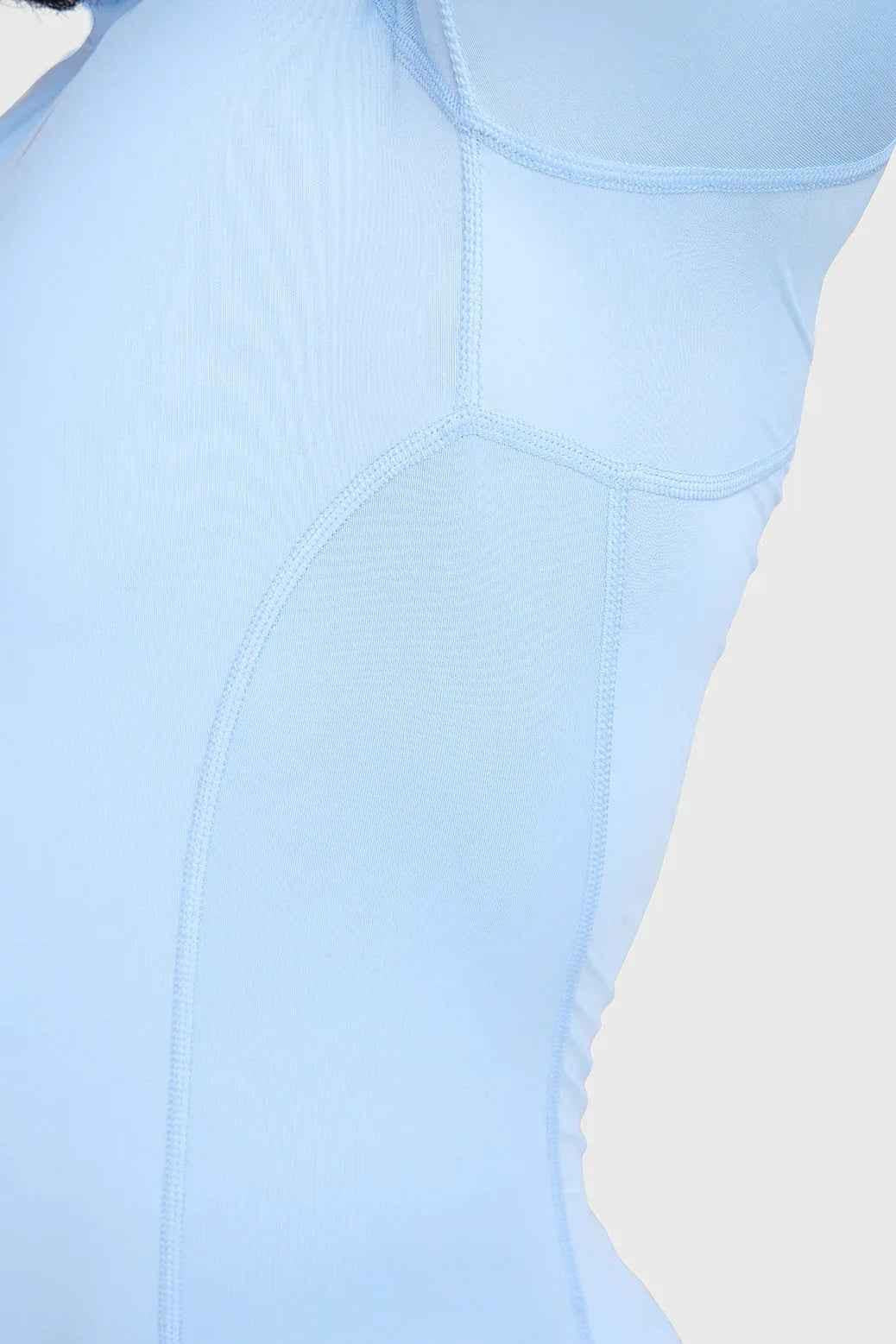 Fuaark NZ high neck compression full sleeves T-shirt in glacial blue, designed for athletic support and comfort.