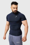 High Neck Compression T-shirt Navy