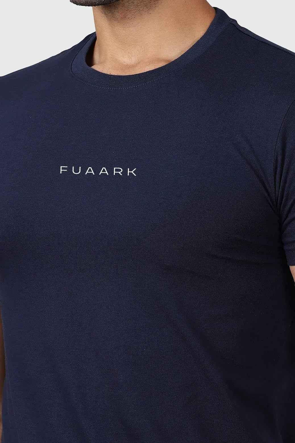 Navy crew neck T-shirt by Fuaark Nz, casual men's T-shirt with soft fabric and classic fit.