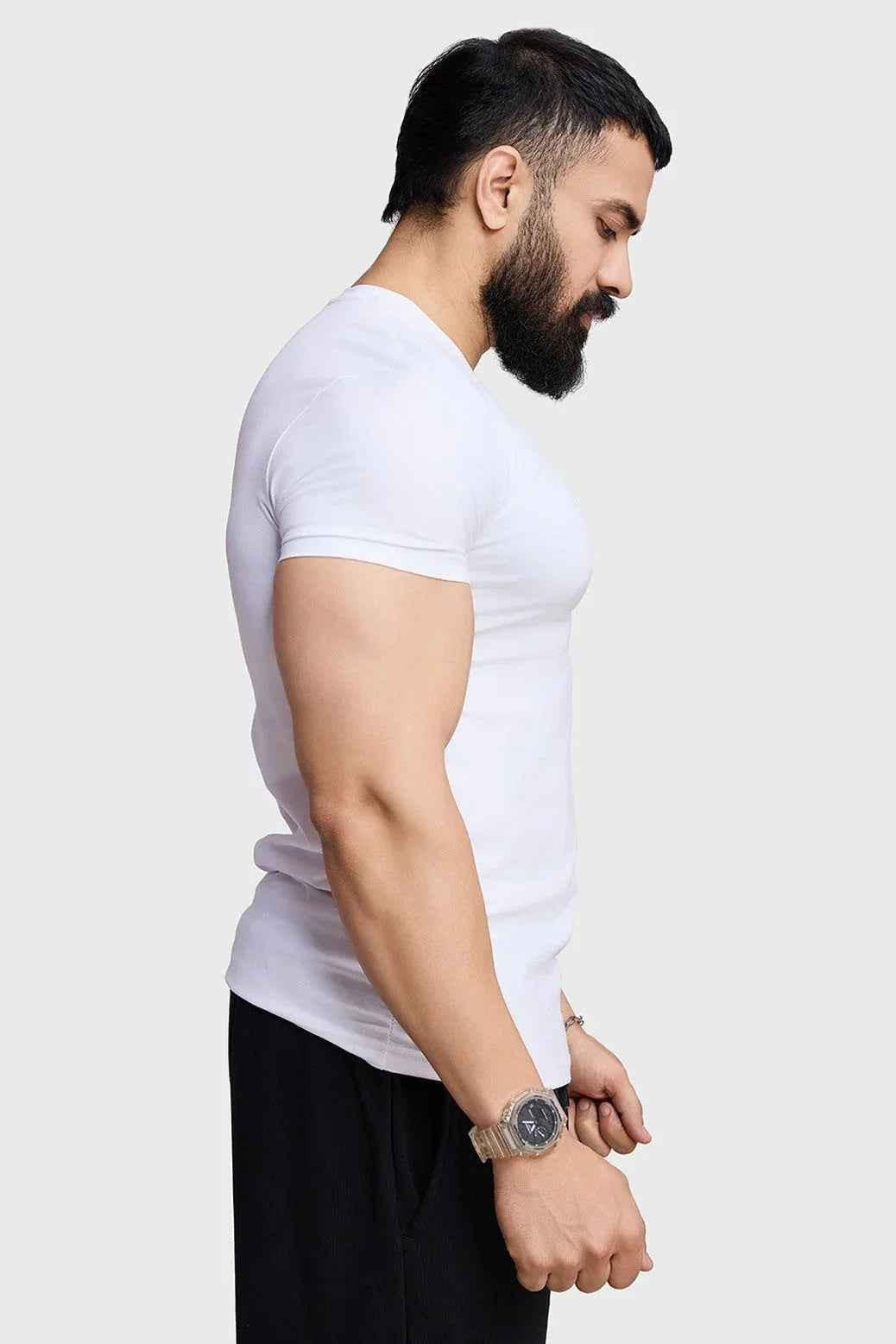 White Fuaark Nz Legacy Crew Neck T-shirt, casual cotton tee with classic fit, shown on a plain background.