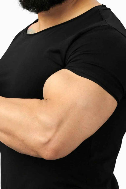 Black Fuaark Nz Legacy Scoop Neck T-shirt displayed flat with soft fabric and classic fit, showcasing its simple, stylish design.