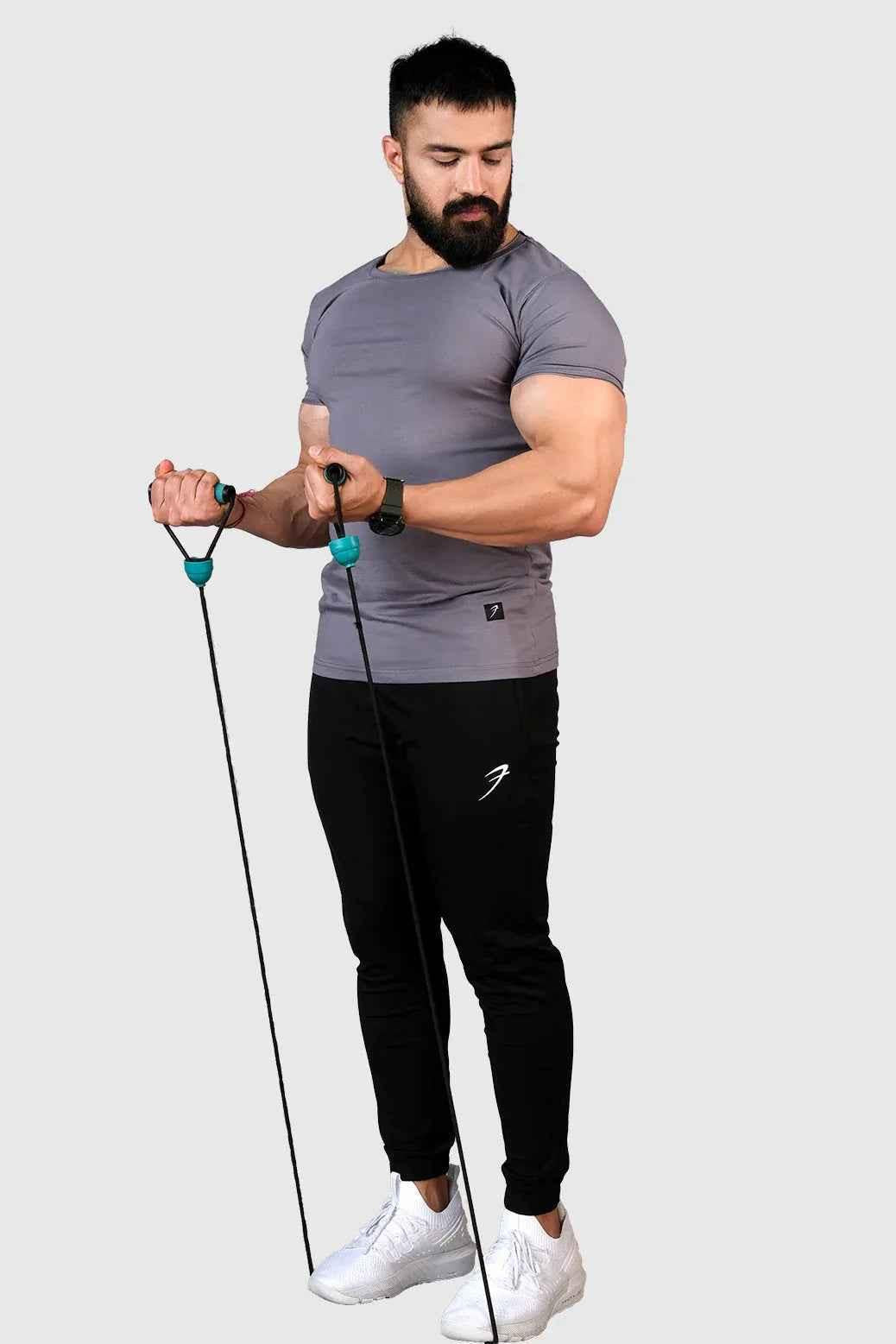 Fuaark Nz grey scoop neck T-shirt, men's casual tee with soft fabric and classic fit, displayed flat on a white background.