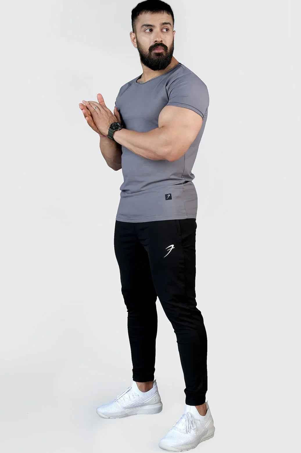 Grey Legacy Scoop Neck T-shirt by Fuaark Nz, showing a casual fit and soft fabric on a neutral background.