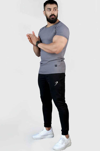 Grey Legacy Scoop Neck T-shirt by Fuaark Nz, showing a casual fit and soft fabric on a neutral background.