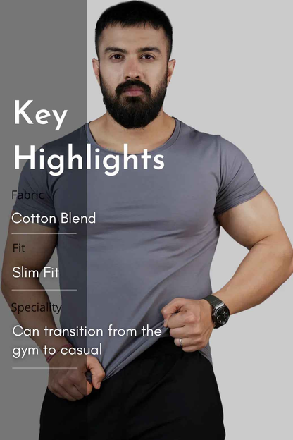 Grey Fuaark Nz Legacy Scoop Neck T-shirt showing a comfortable fit and classic scoop neckline.