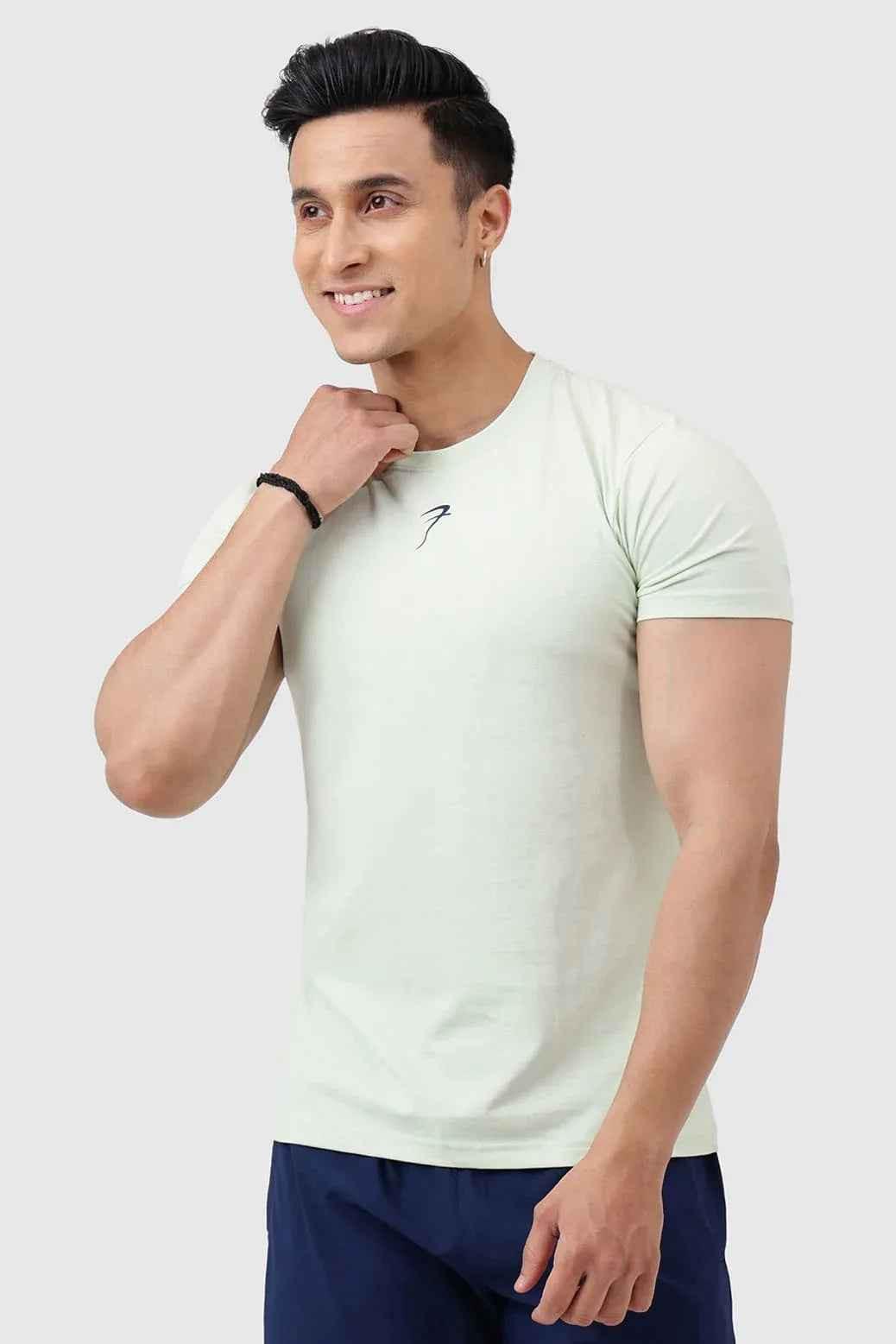 Light green Pulse T-shirt by Fuaark Nz, showcasing a trendy and comfortable casual t-shirt design.