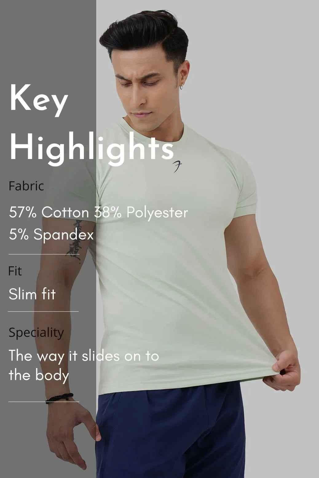 Light green Pulse T-shirt by Fuaark Nz, showcasing a trendy and comfortable casual t-shirt design.