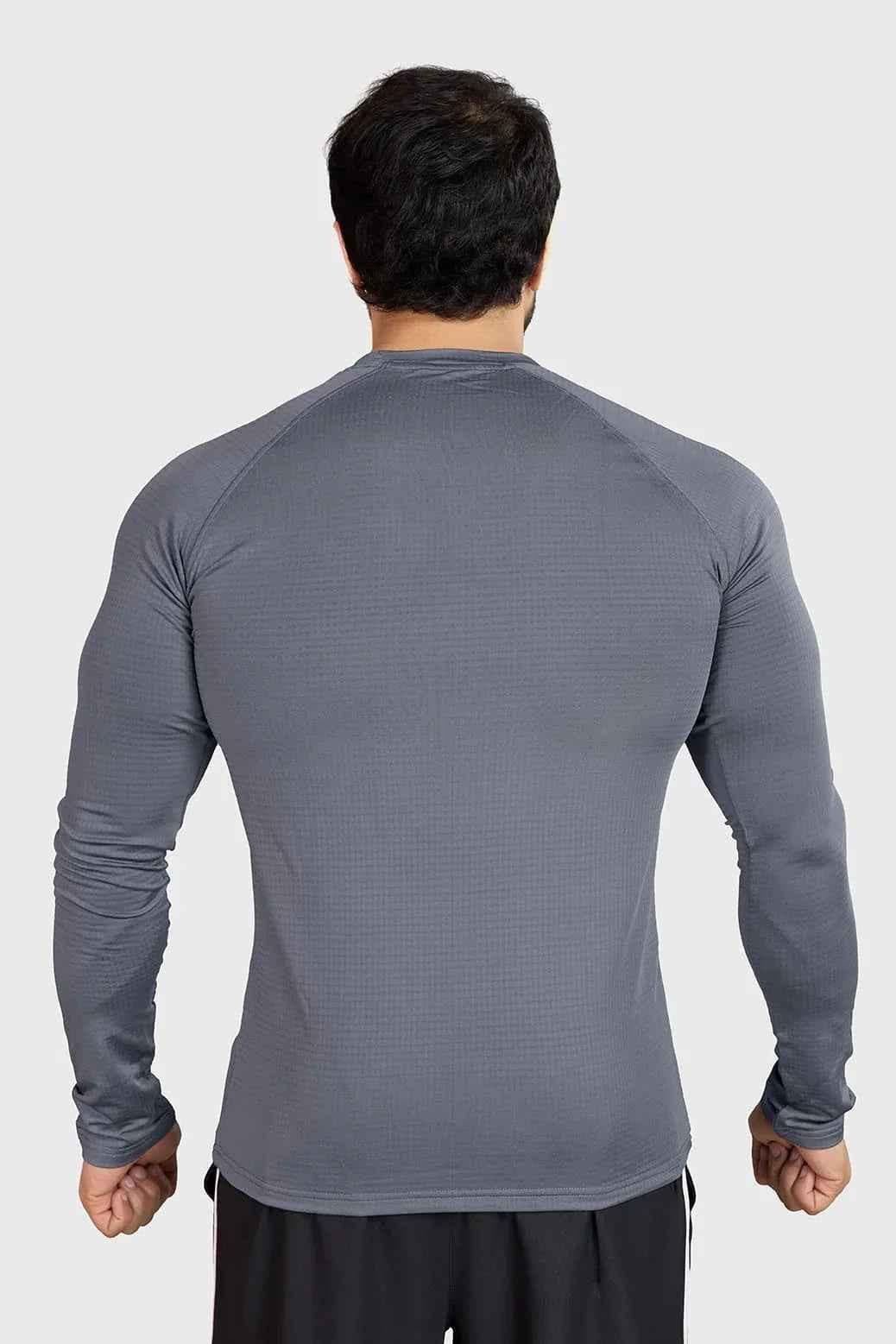 Light grey Midnight Fullsleeves T-shirt by Fuaark Nz, shown flat with long sleeves and a casual fit.