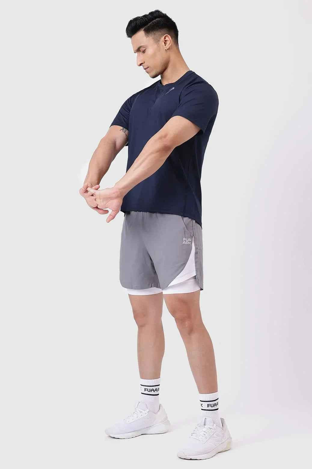 Navy Ember running T-shirt by Fuaark Nz, lightweight performance tee with breathable fabric for active runners.