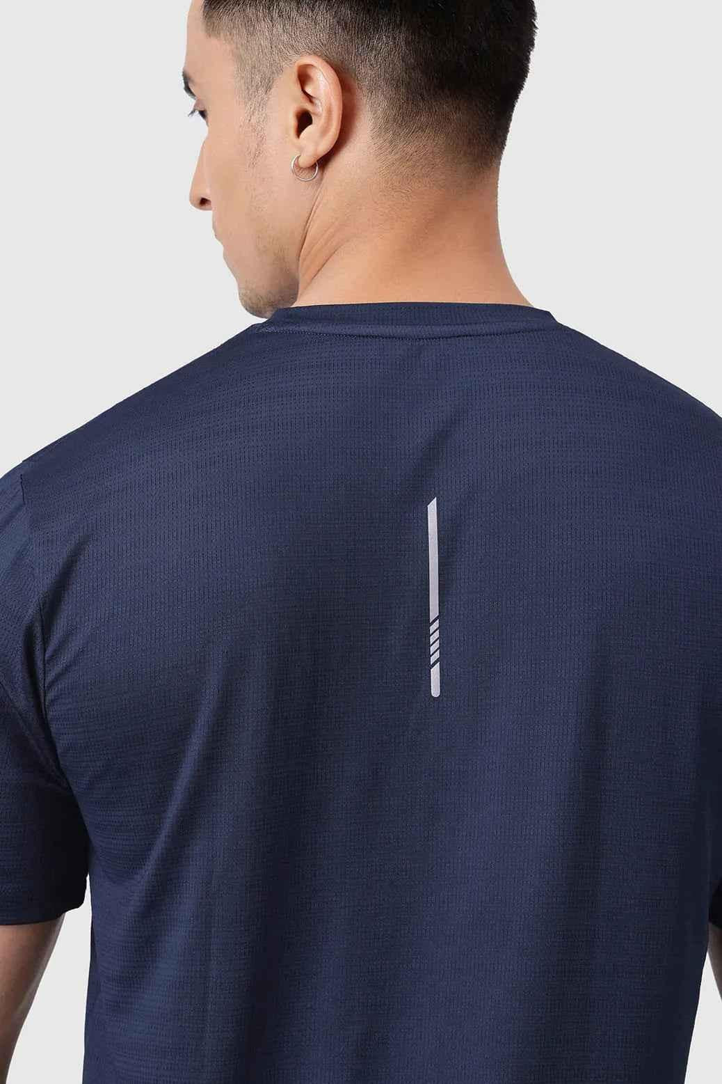 Navy Ember running T-shirt by Fuaark Nz, lightweight performance T-shirt designed for comfortable running and active wear.