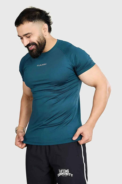 Fuaark Nz Orion Blue Dash T-shirt, casual men's T-shirt with blue dash design, comfortable fit for active lifestyles.