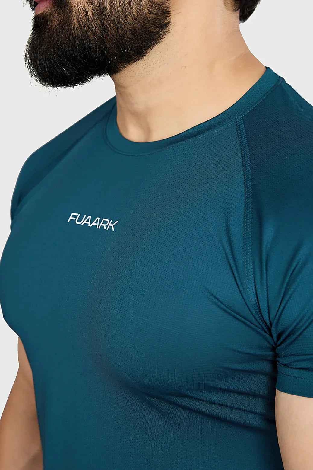 Fuaark Nz Orion Blue Dash T-shirt, men's casual tee with blue dash design, perfect for active and relaxed everyday wear.