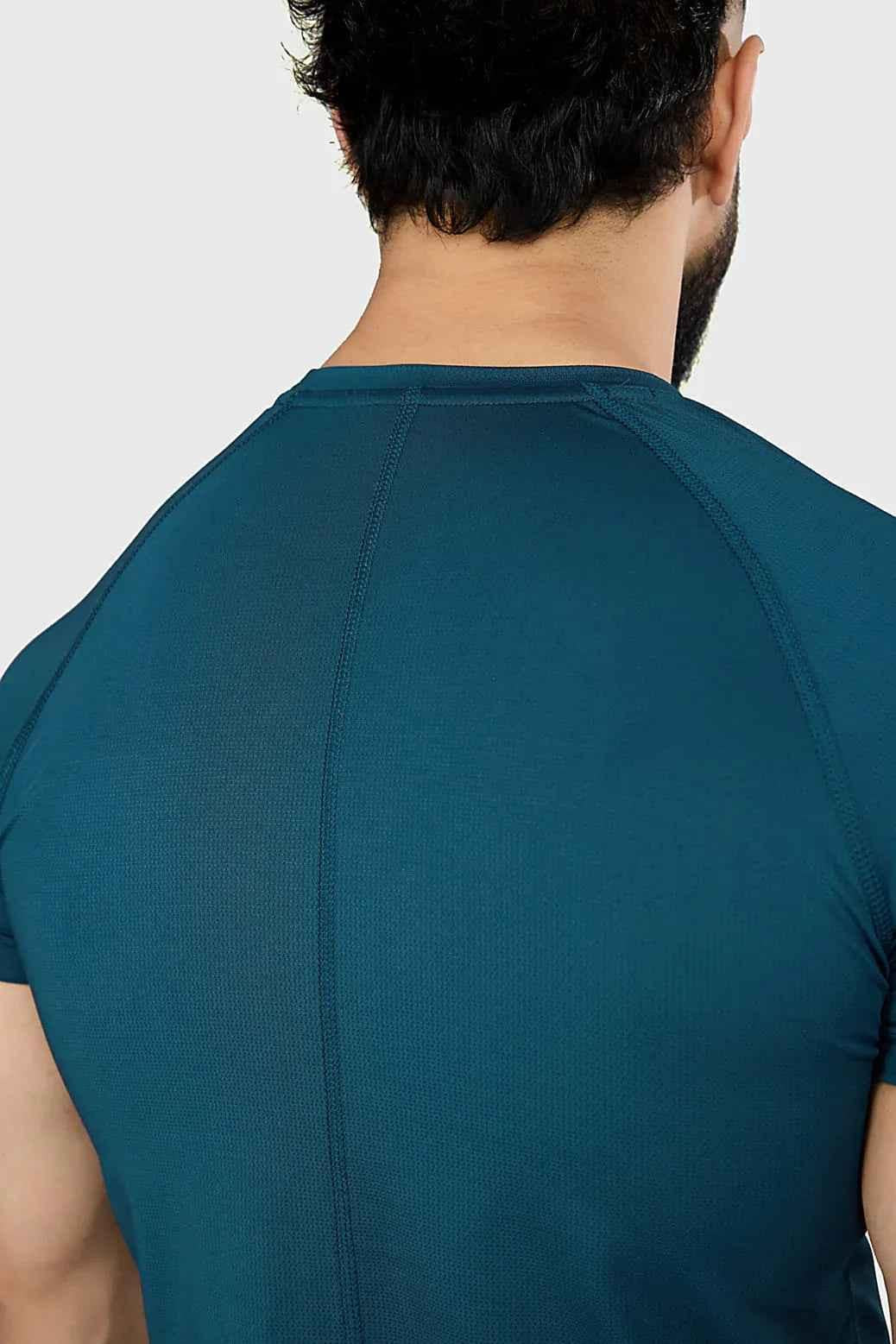 Fuaark Nz Orion Blue Dash T-shirt, men's casual tee with blue and white dash design, ideal for active and relaxed wear.