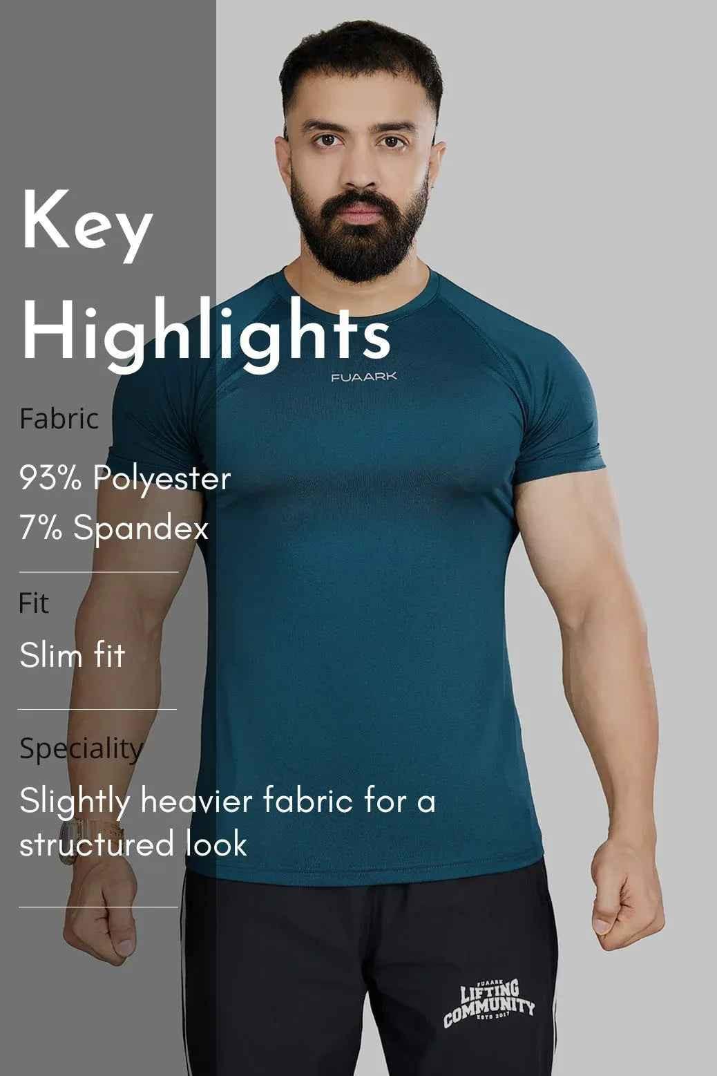 Fuaark Nz Orion Blue Dash T-shirt, a comfortable and stylish casual t-shirt for active living with blue dash design.
