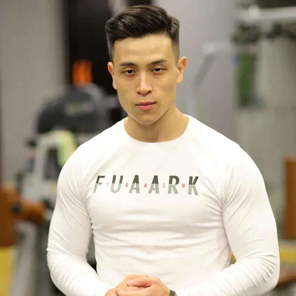 White Peak Fullsleeves T-shirt from Fuaark Nz, showcasing a comfortable casual design with long sleeves and soft fabric.