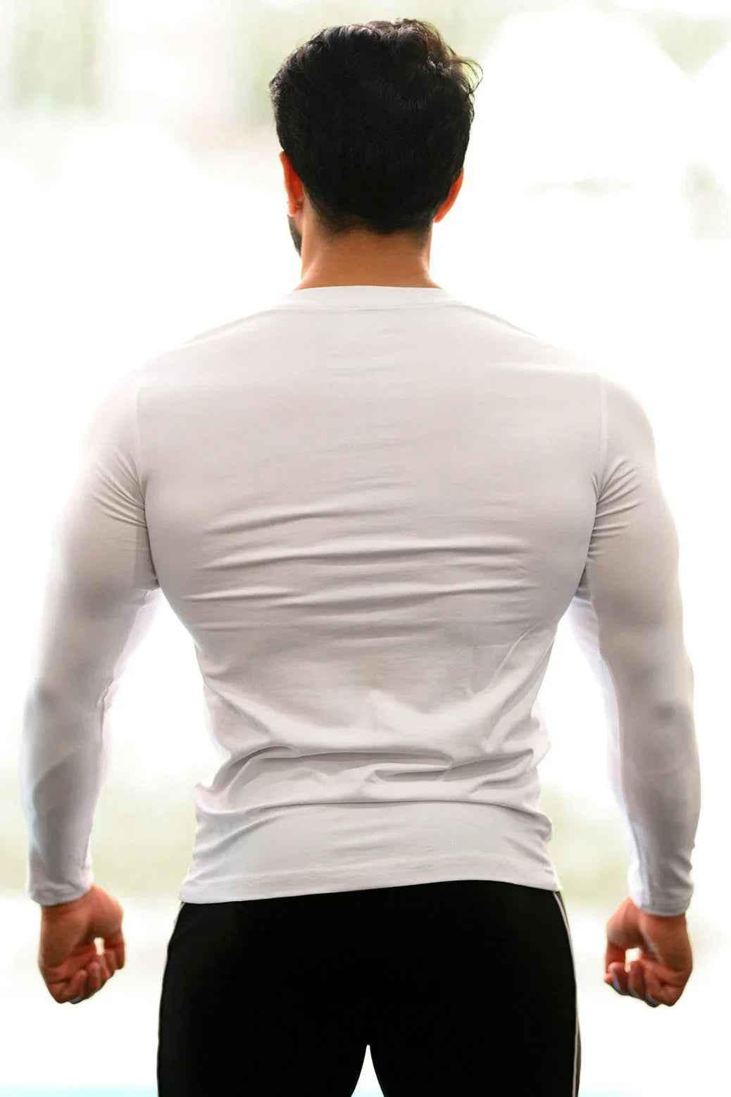 White Peak Fullsleeves T-shirt by Fuaark NZ, shown flat with long sleeves and round neckline.
