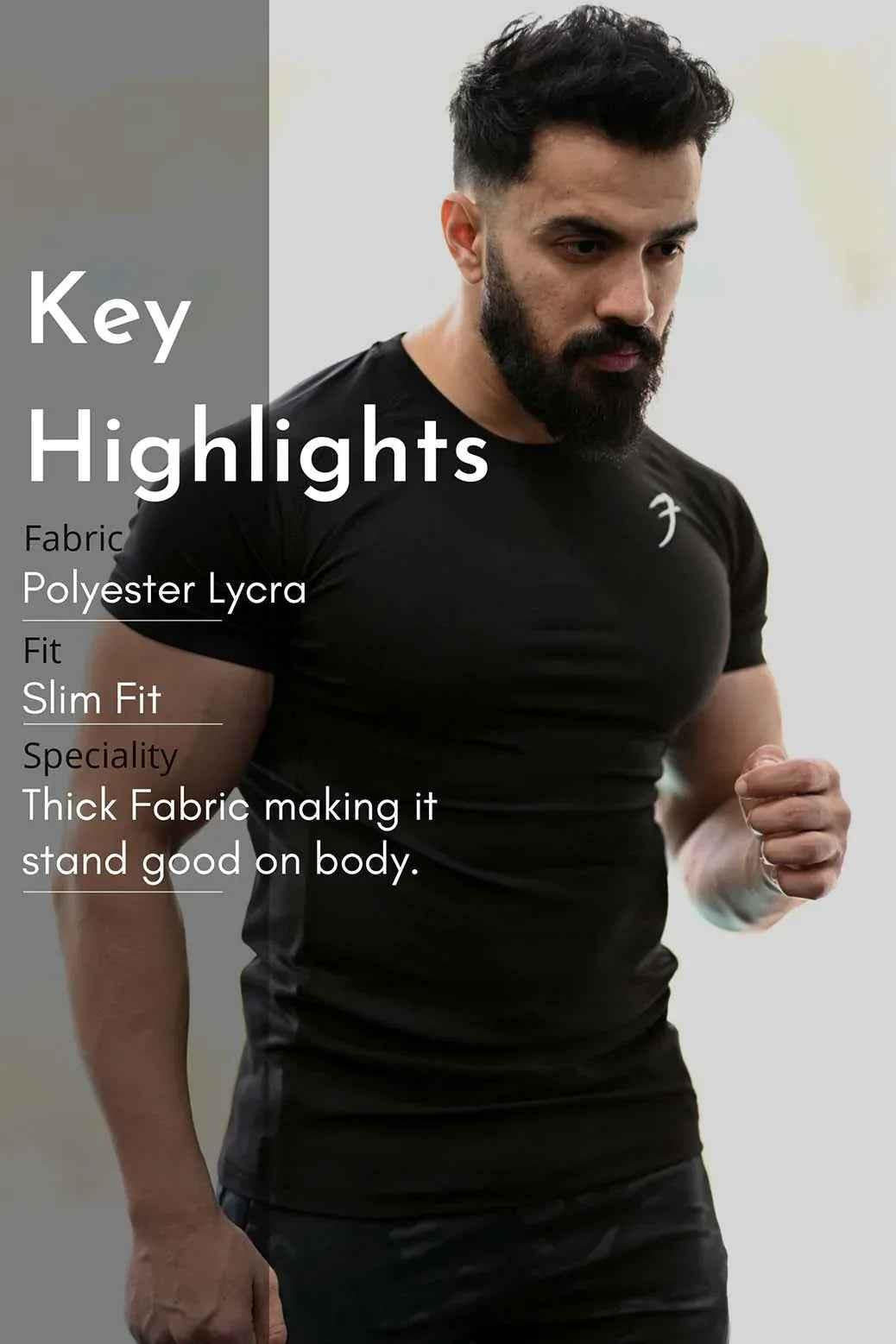 Black Fuaark Nz Performance T-shirt, casual fit, soft fabric, with subtle logo detail on front, ideal for activewear.