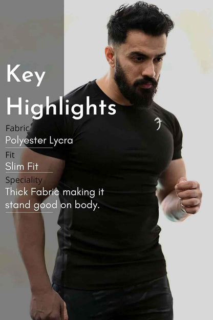 Black Fuaark Nz Performance T-shirt, casual fit, soft fabric, with subtle logo detail on front, ideal for activewear.