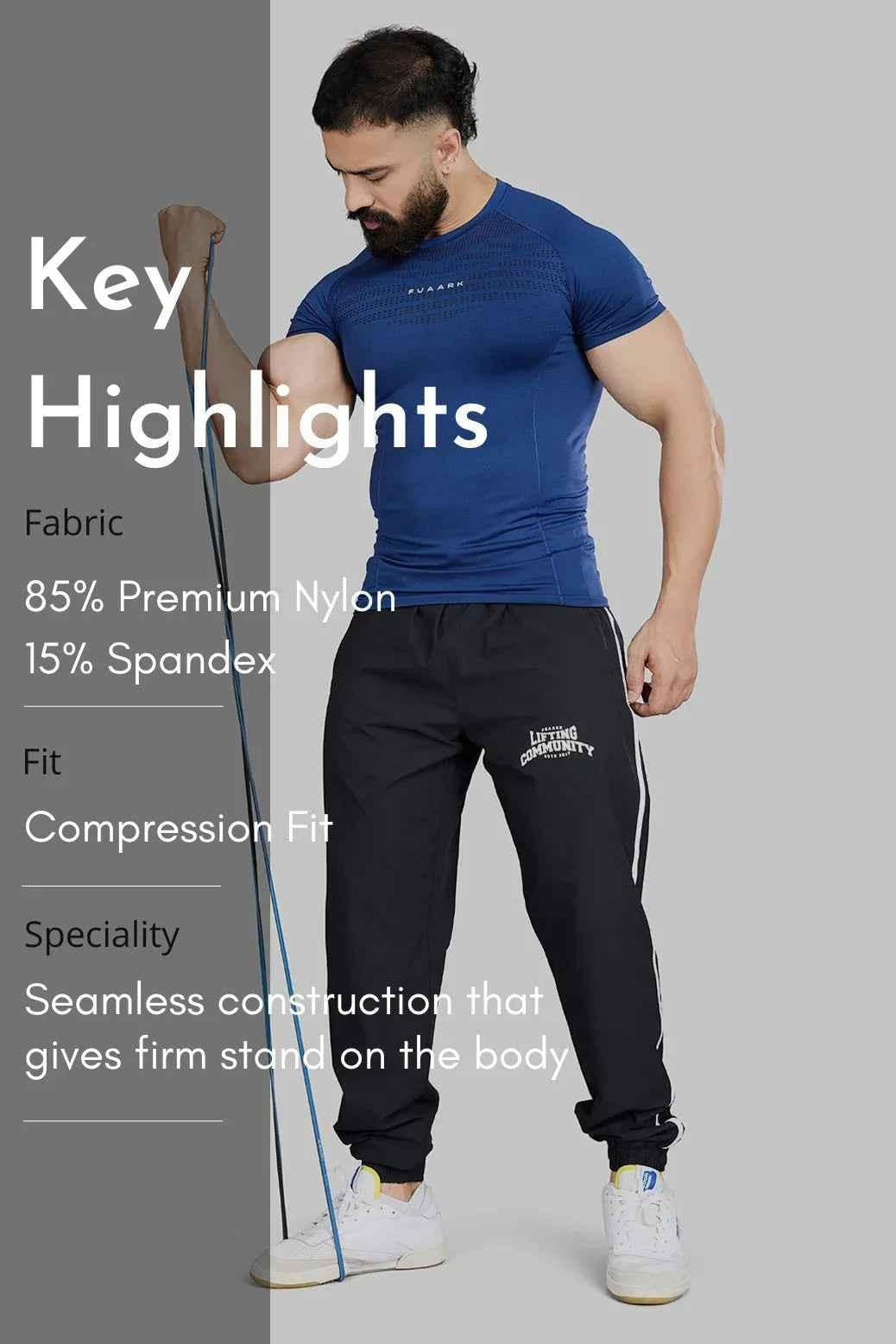 Blue Power Seamless T-shirt by Fuaark NZ featuring a fitted, lightweight design with smooth fabric and subtle branding.