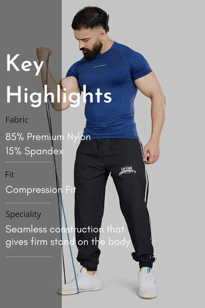 Blue Power Seamless T-shirt by Fuaark NZ featuring a fitted, lightweight design with smooth fabric and subtle branding.