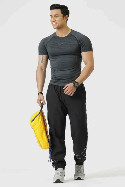 Grey Power Seamless T-shirt by Fuaark Nz featuring a subtle logo, made from comfortable, stretchy fabric for everyday wear.