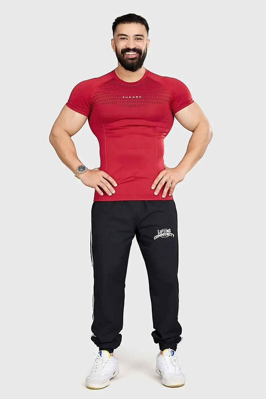 Red Power Seamless T-shirt by Fuaark NZ, showcasing a fitted, lightweight design with breathable fabric and subtle branding.