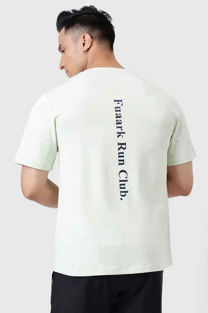 Fuaark Nz Pulse Light Green Running T-Shirt for men, made of breathable fabric, designed for comfort and performance during exercise.